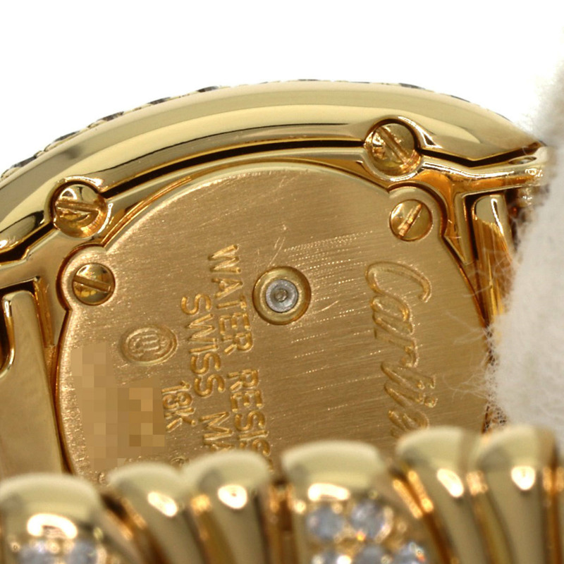 卡地亞 W1510956 迷你 Baignoire 鑲鑽腕錶，18K 黃金材質，女款-16