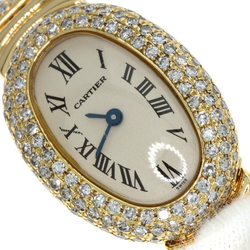 卡地亞 W1510956 迷你 Baignoire 鑲鑽腕錶，18K 黃金材質，女款-19