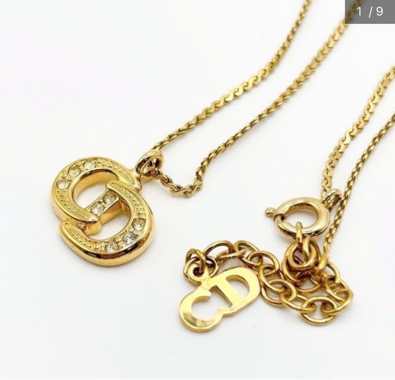 Christian Dior 經典CD標誌水鑽項鍊  極美✨-1