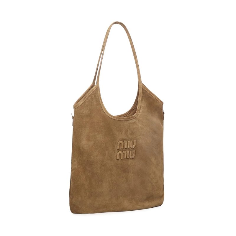 🎊佳節特賣🎁Miu Miu 5BG231 麂皮 Ivy 托特包 橄欖綠色-5