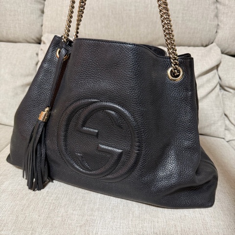 Gucci 經典SOHO流蘇雙鏈手提兩用包