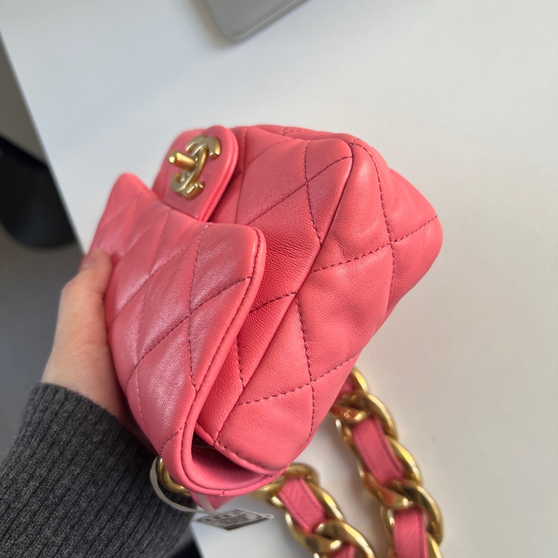 🫧Chanel 粗鏈條方胖子 夢幻粉色 專櫃五折價！-3