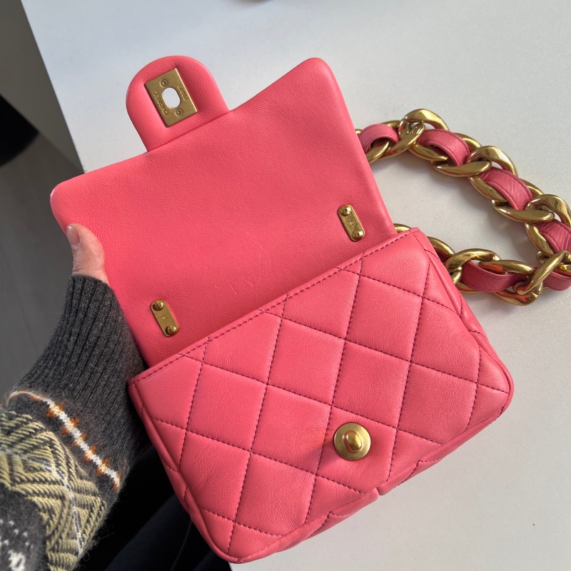 🫧Chanel 粗鏈條方胖子 夢幻粉色 專櫃五折價！-7