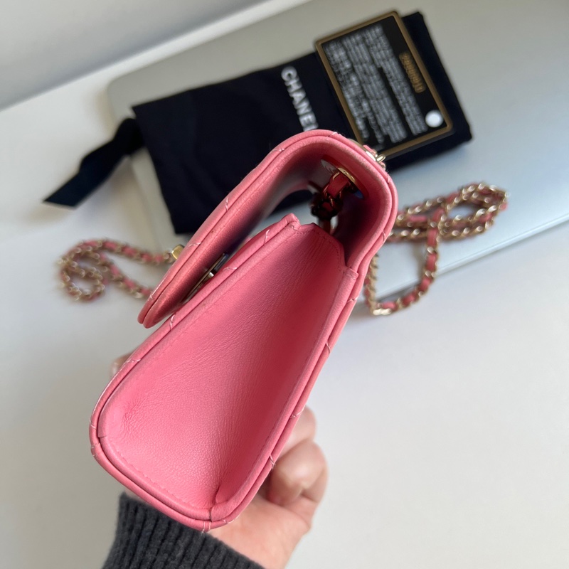 🎀Chanel  蜜桃粉色trendy cc mini盒子 有卡-1