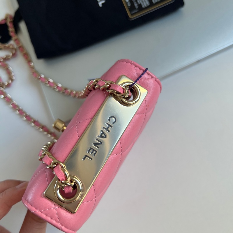 🎀Chanel  蜜桃粉色trendy cc mini盒子 有卡-3