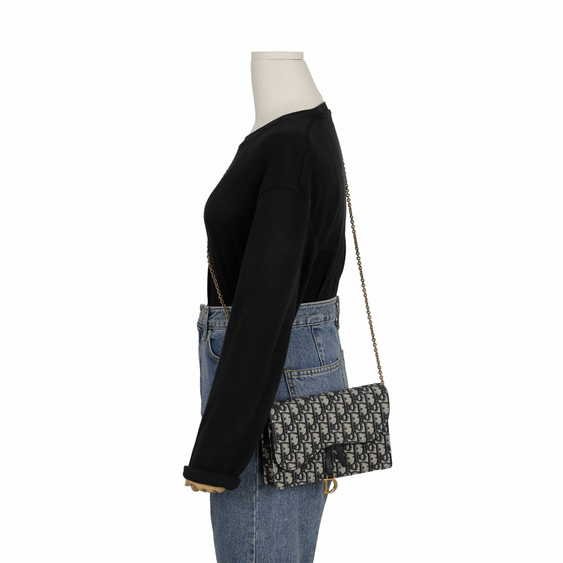 DIOR S5907CTZQ 馬鞍形中型鏈條斜背包-7