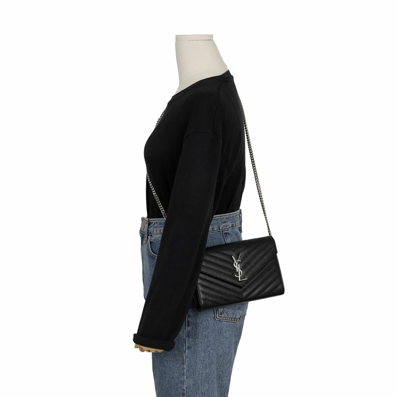 SAINT LAURENT Cassandra Matelassé 單肩斜背包 377828-15