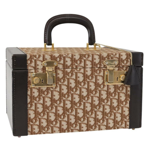 Christian Dior Trotter帆布化妝包 米色金色 正品 143663V