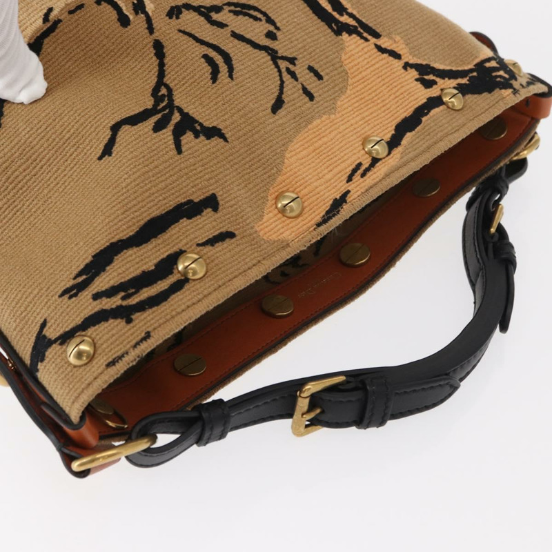 【日本直送】Christian Dior帆布肩背包，金色棕色，正品ka149M-5
