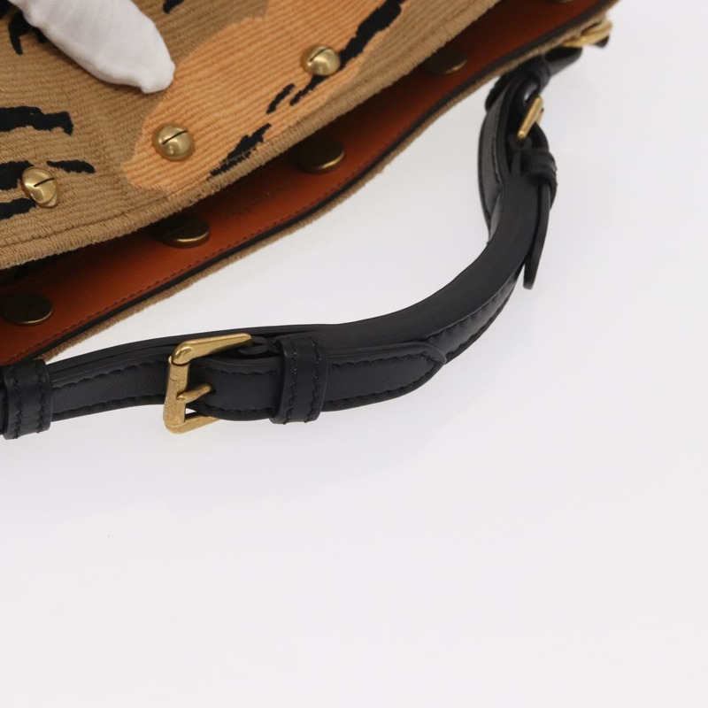 【日本直送】Christian Dior帆布肩背包，金色棕色，正品ka149M-6