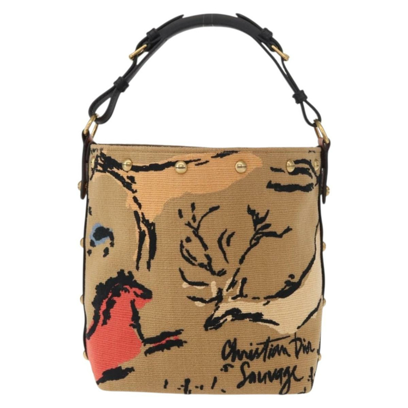 【日本直送】Christian Dior帆布肩背包，金色棕色，正品ka149M-12