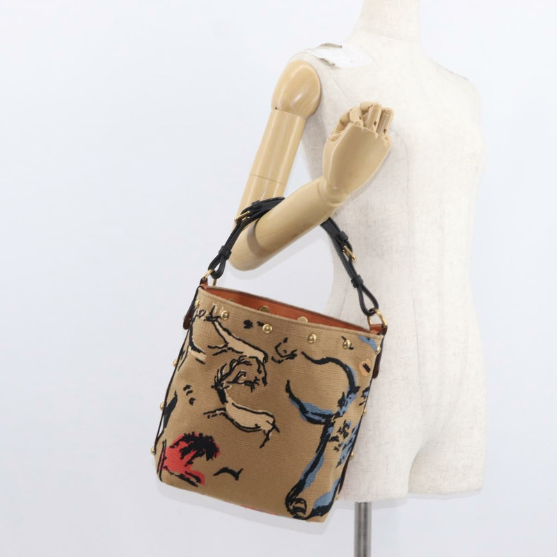 【日本直送】Christian Dior帆布肩背包，金色棕色，正品ka149M-19