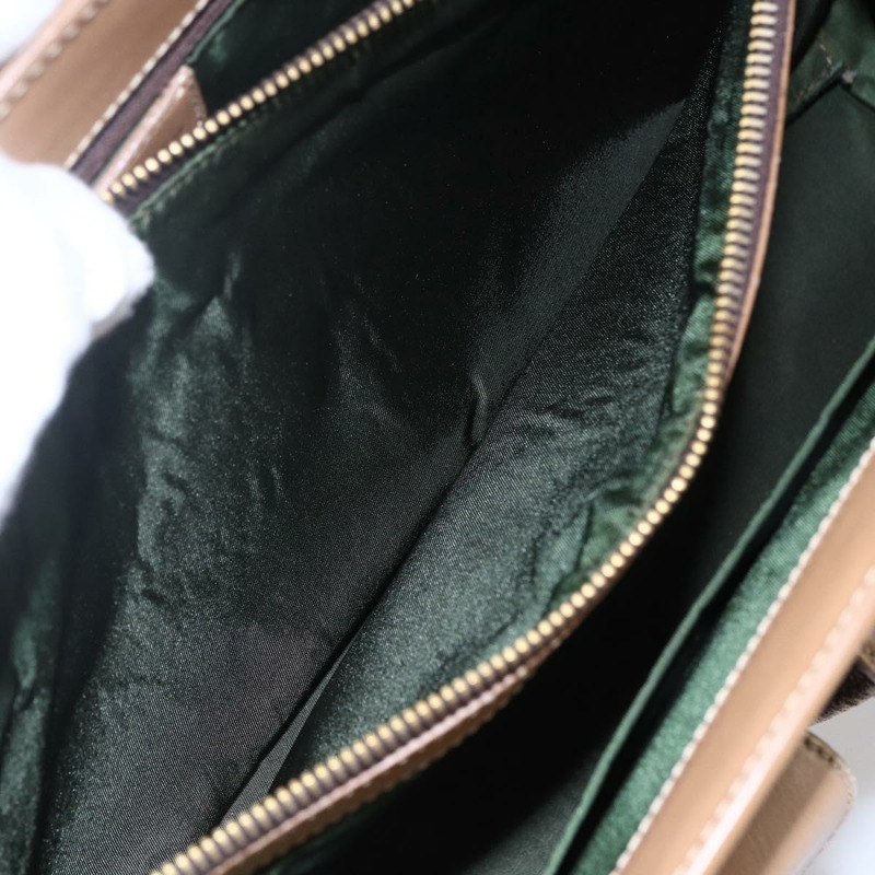 【日本直送】Christian Dior Trotter帆布手提包 棕色金色 正品 153990-10