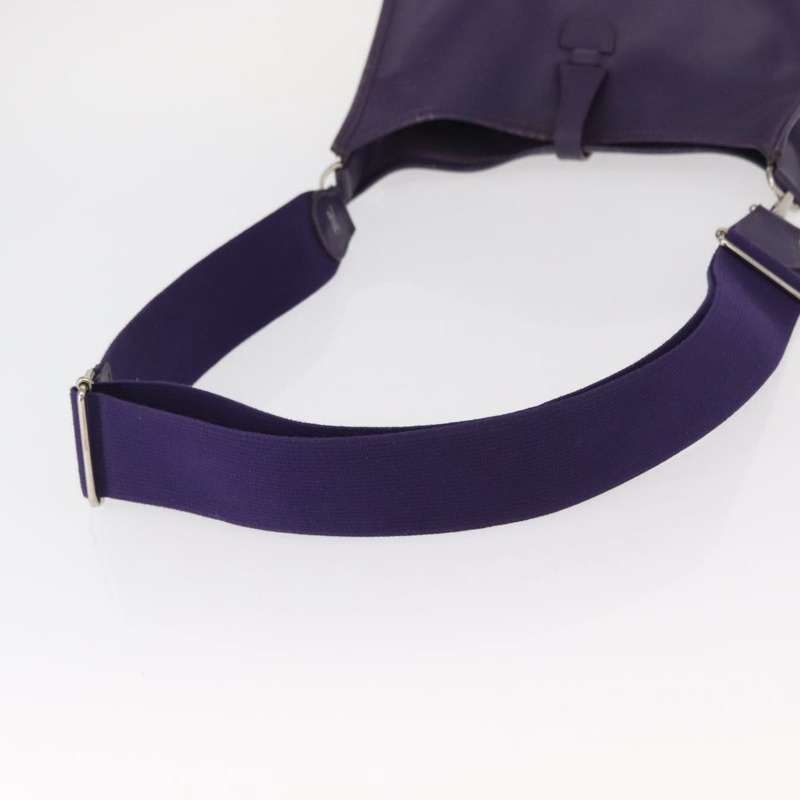 【日本直送】愛馬仕 Evelyn 3 肩背包 皮革 紫色 銀色 正品 ka146-6