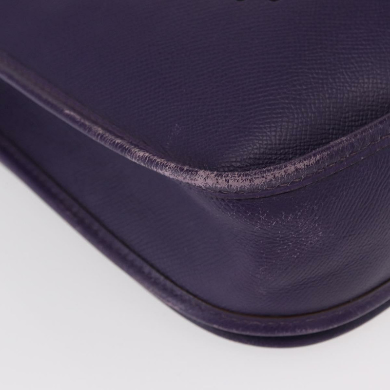 【日本直送】愛馬仕 Evelyn 3 肩背包 皮革 紫色 銀色 正品 ka146-8