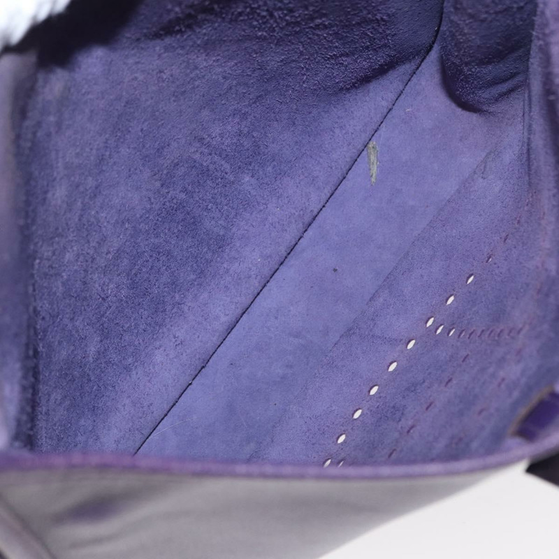 【日本直送】愛馬仕 Evelyn 3 肩背包 皮革 紫色 銀色 正品 ka146-10