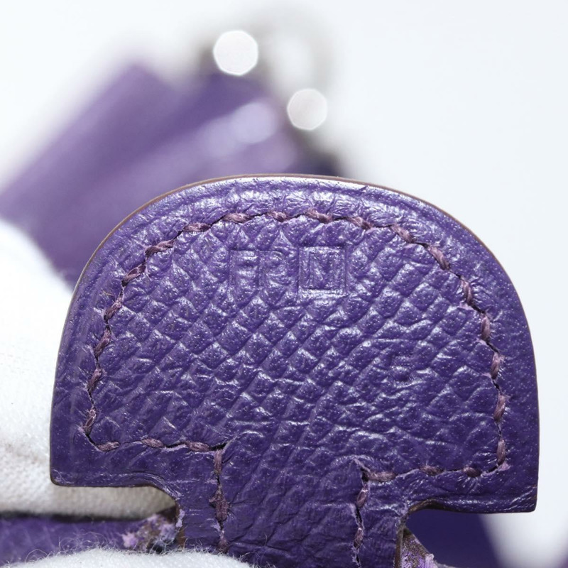 【日本直送】愛馬仕 Evelyn 3 肩背包 皮革 紫色 銀色 正品 ka146-11