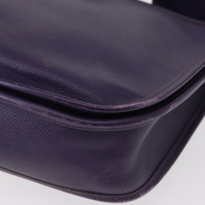 【日本直送】愛馬仕 Evelyn 3 肩背包 皮革 紫色 銀色 正品 ka146-15