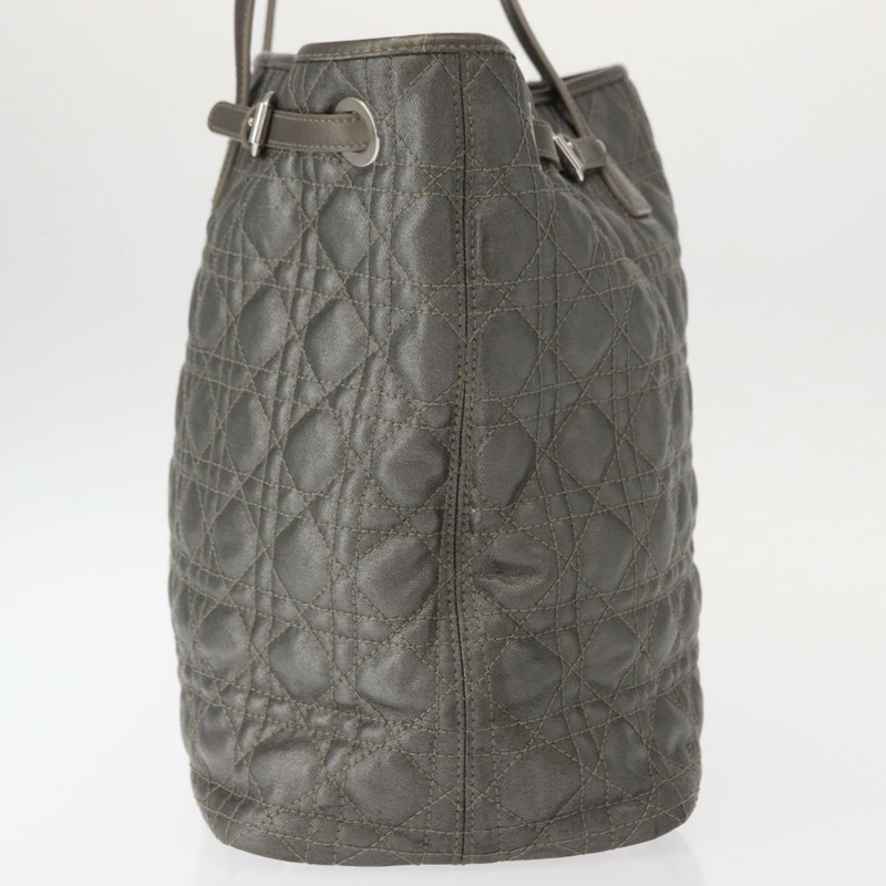 【日本直送】Christian Dior Canage 托特包 塗佈帆布 銀色 Auth ka114-3