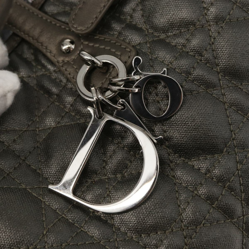 【日本直送】Christian Dior Canage 托特包 塗佈帆布 銀色 Auth ka114-8