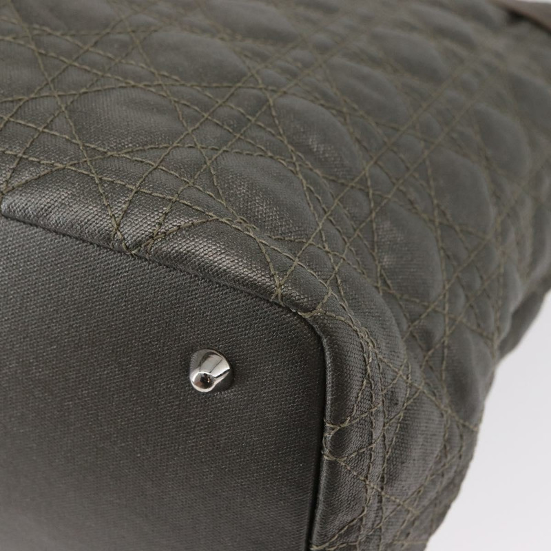 【日本直送】Christian Dior Canage 托特包 塗佈帆布 銀色 Auth ka114-16