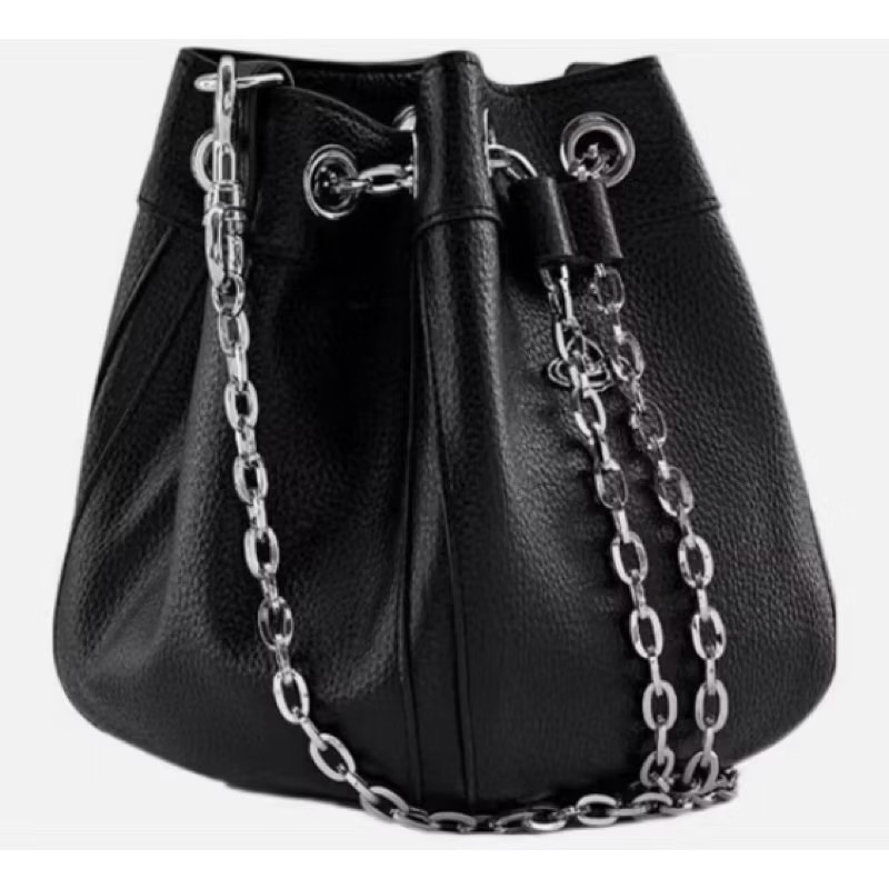 Vivienne Westwood Small 黑色皮革水桶包-6
