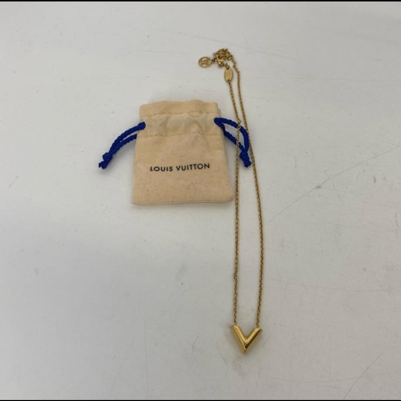 LV Louis Vuitton 金色 項鍊-0