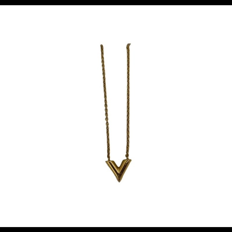 LV Louis Vuitton 金色 項鍊-3