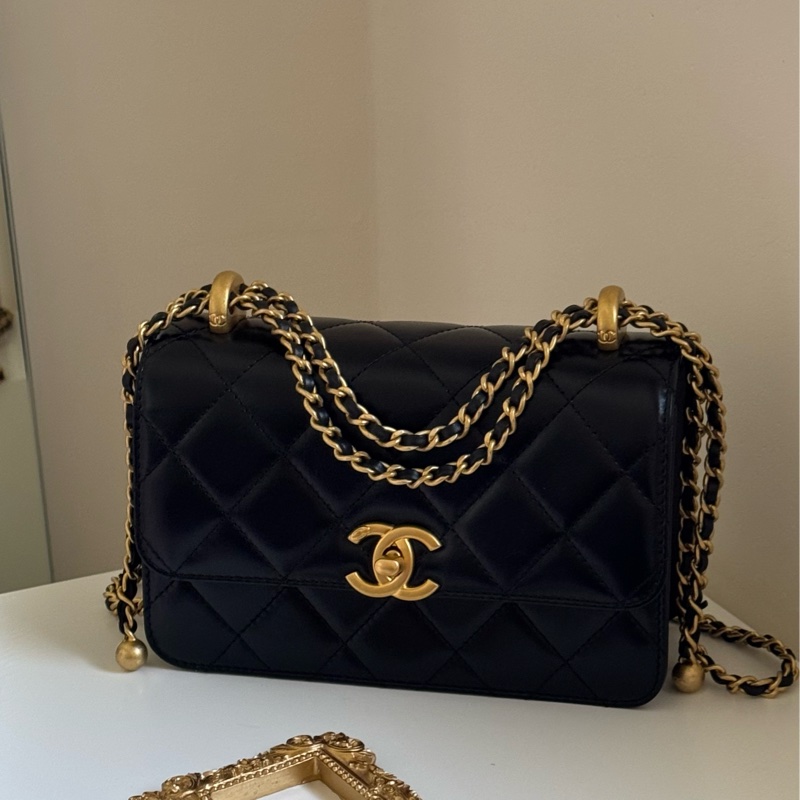 Chanel 雙金球 雙金珠 小金球 19cm 可調節鏈條-0