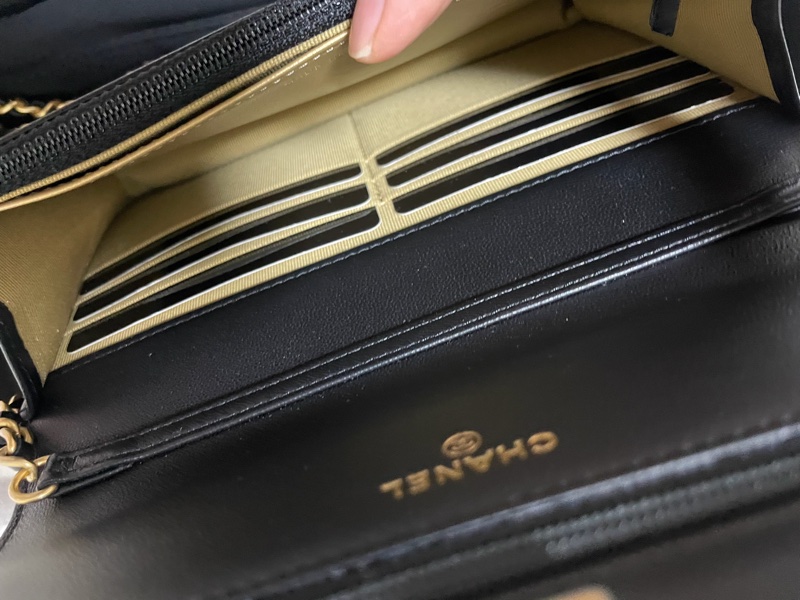 全新台灣專櫃購入 CHANEL 香奈兒 黑色小羊皮 金球鏈帶皮夾 黑色金球 WOC 黑色金鏈 鏈帶可調式 金球款 全配有購證 全球5年保固-14