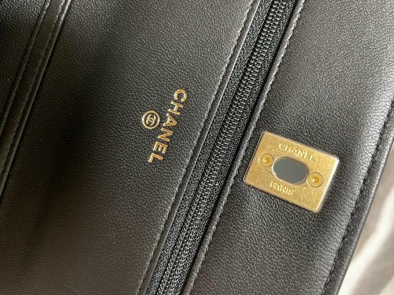 全新台灣專櫃購入 CHANEL 香奈兒 黑色小羊皮 金球鏈帶皮夾 黑色金球 WOC 黑色金鏈 鏈帶可調式 金球款 全配有購證 全球5年保固-15
