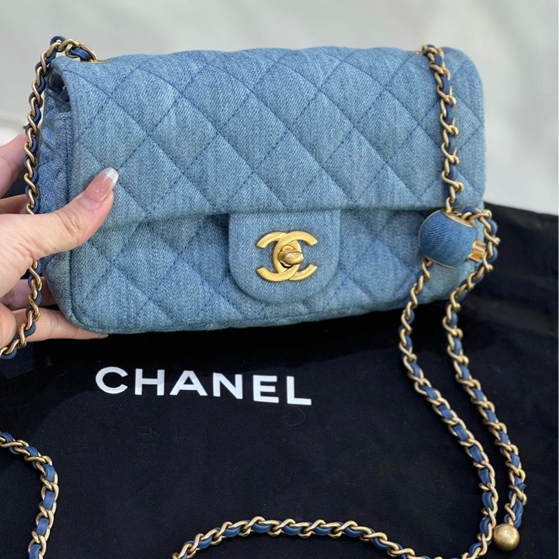 #全網最低 #全新全配🈶購證 香奈兒牛仔調節扣cf大mini 芯片款-10