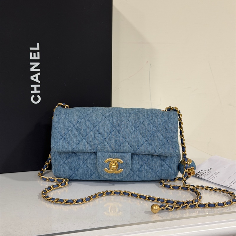 #全網最低 #全新全配🈶購證 香奈兒牛仔調節扣cf大mini 芯片款-13