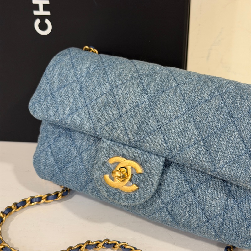 #全網最低 #全新全配🈶購證 香奈兒牛仔調節扣cf大mini 芯片款-16