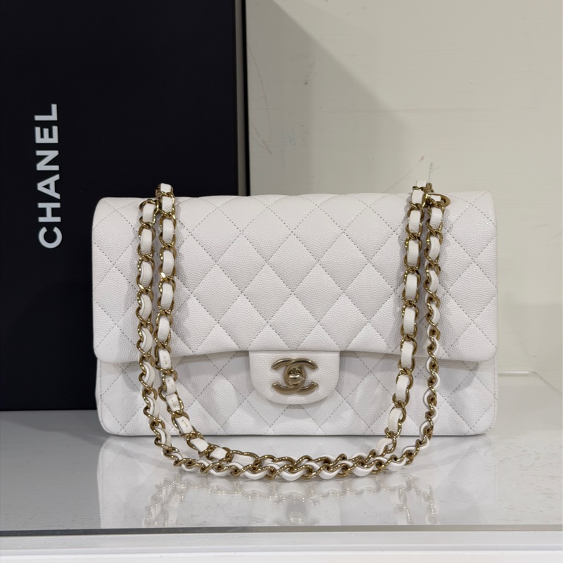 #全新全配🈶購證 #芯片款 香奈兒白金荔枝皮Cf25 coco系列雙鏈雙蓋 #白雪公主👸-9