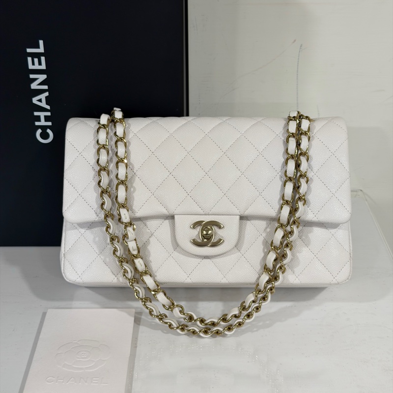 #全新全配🈶購證 #芯片款 香奈兒白金荔枝皮Cf25 coco系列雙鏈雙蓋 #白雪公主👸-10
