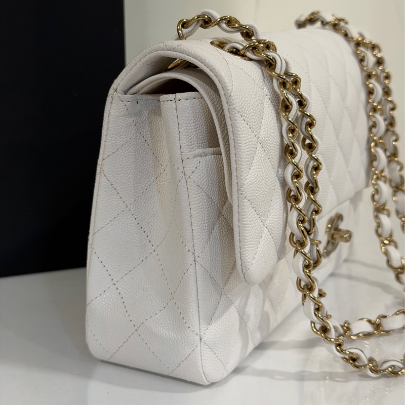 #全新全配🈶購證 #芯片款 香奈兒白金荔枝皮Cf25 coco系列雙鏈雙蓋 #白雪公主👸-12