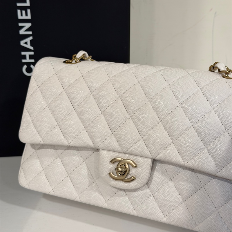 #全新全配🈶購證 #芯片款 香奈兒白金荔枝皮Cf25 coco系列雙鏈雙蓋 #白雪公主👸-17