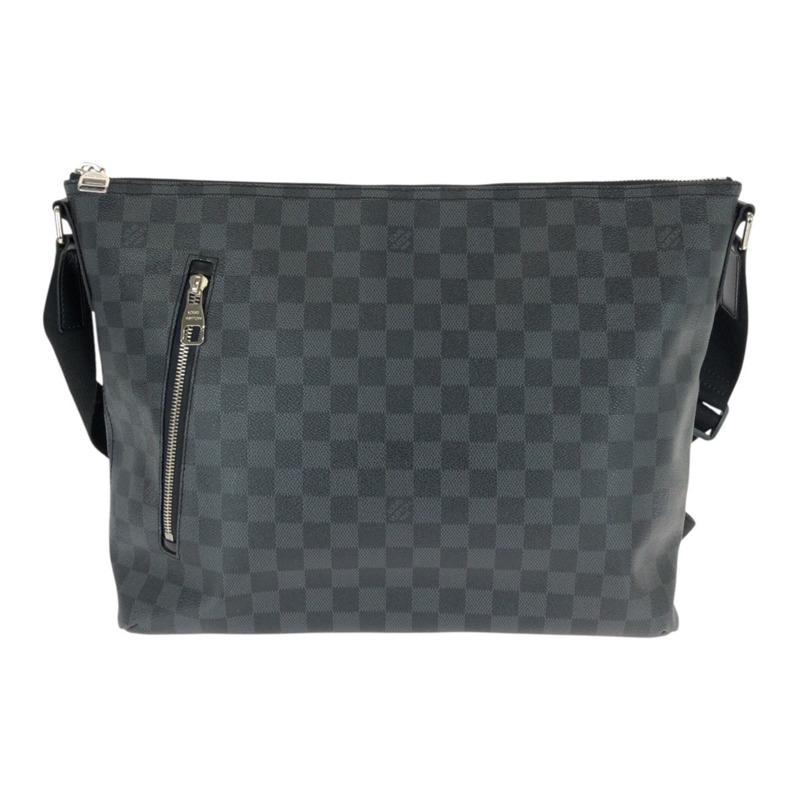 路易威登 Damier Graphite Mick MM 黑色皮革肩背包,銀色五金配件,N41106,男士商務款-1