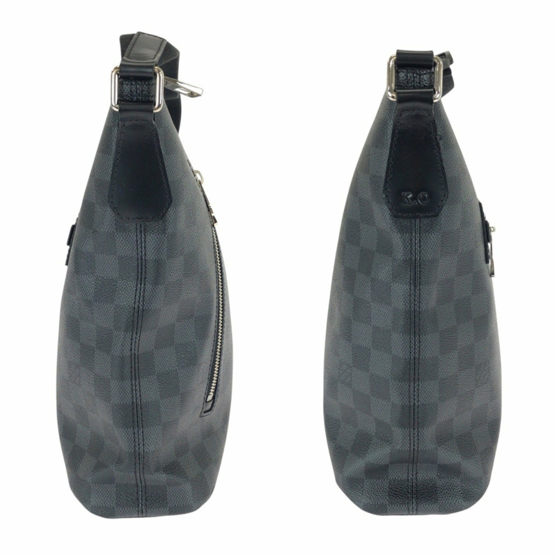 路易威登 Damier Graphite Mick MM 黑色皮革肩背包,銀色五金配件,N41106,男士商務款-7