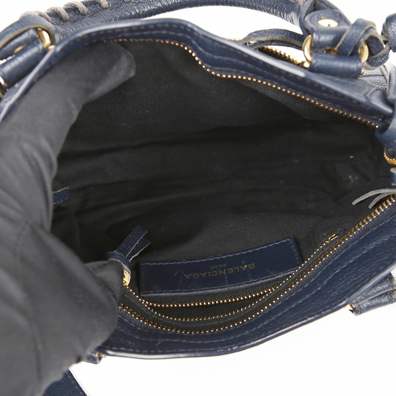 BALENCIAGA 經典迷你都會摩托車手提單肩包 390160-10