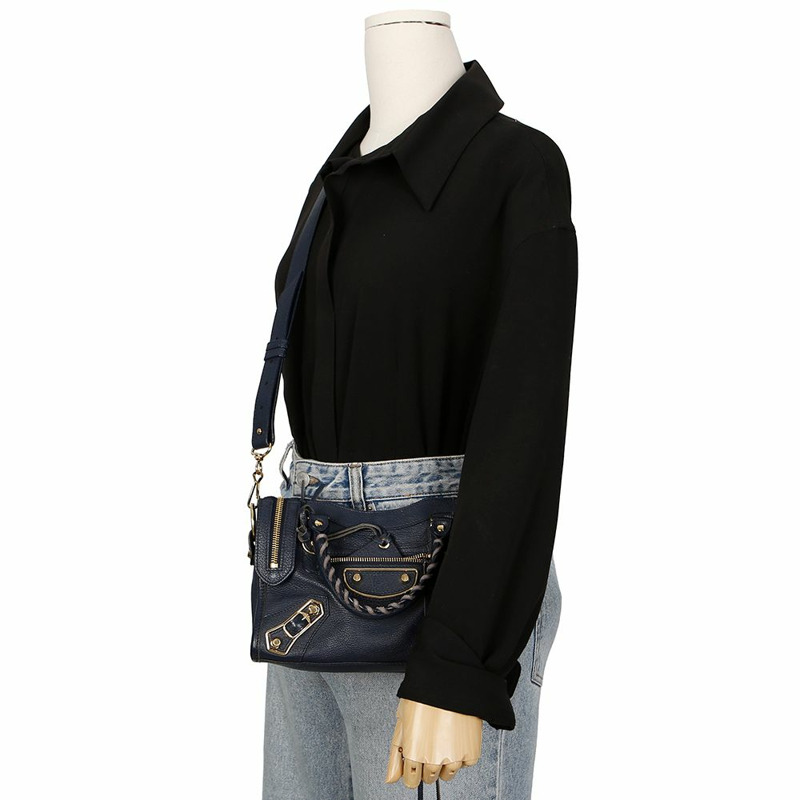 BALENCIAGA 經典迷你都會摩托車手提單肩包 390160-11