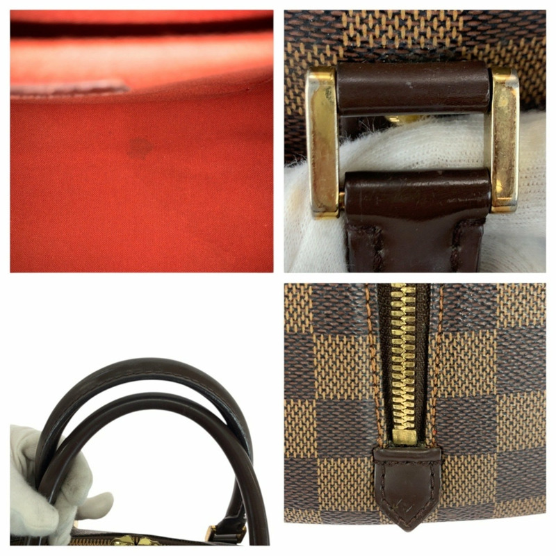 路易威登 Damier Rivera MM 棕色皮革手提包，配金色五金配件，N41434，女士手提包-4