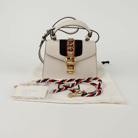 GUCCI 迷你銀色托特包款單肩包 470270