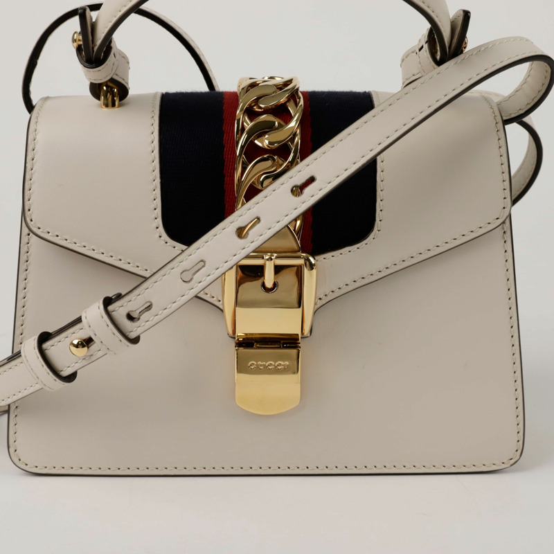 GUCCI 迷你銀色托特包款單肩包 470270-1