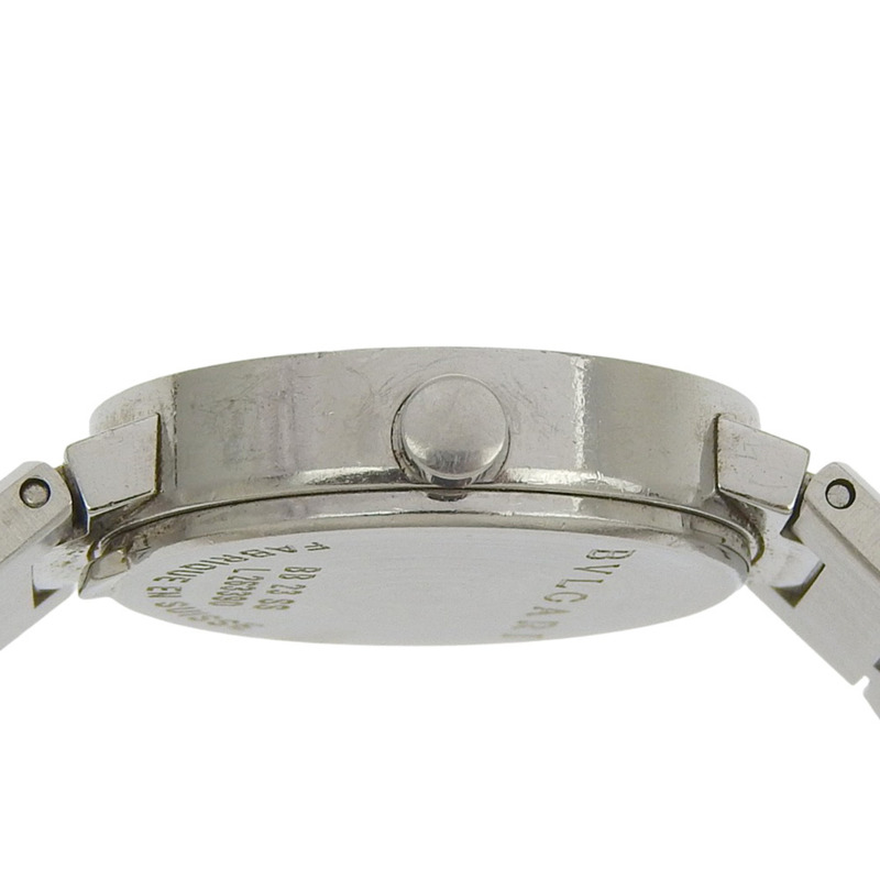 寶格麗 (BVLGARI) BB23SS 女士腕錶，不鏽鋼石英錶殼，黑色錶盤，指針式顯示。-4