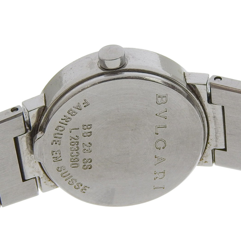 寶格麗 (BVLGARI) BB23SS 女士腕錶，不鏽鋼石英錶殼，黑色錶盤，指針式顯示。-6