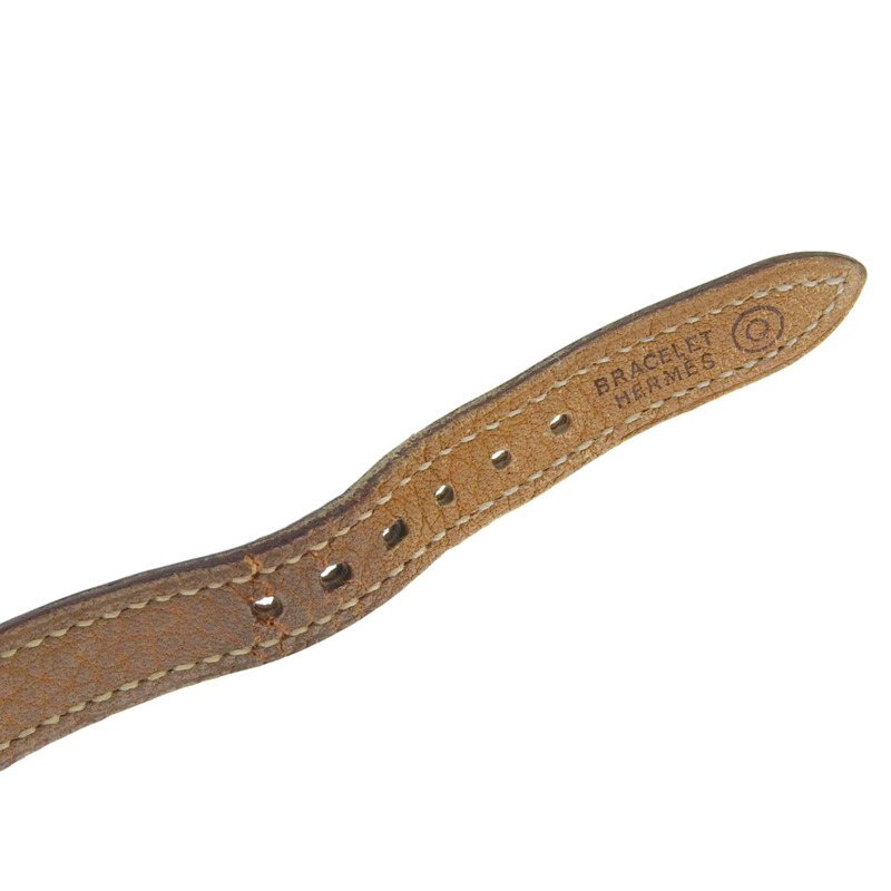 愛馬仕溫莎女士腕錶，不銹鋼和皮革錶帶，石英機芯，指針式顯示，米色錶盤-7
