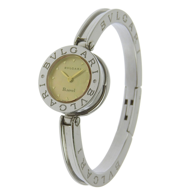 寶格麗 Bzero1 BZ22S 女士不鏽鋼石英模擬腕錶，棕色錶盤-1