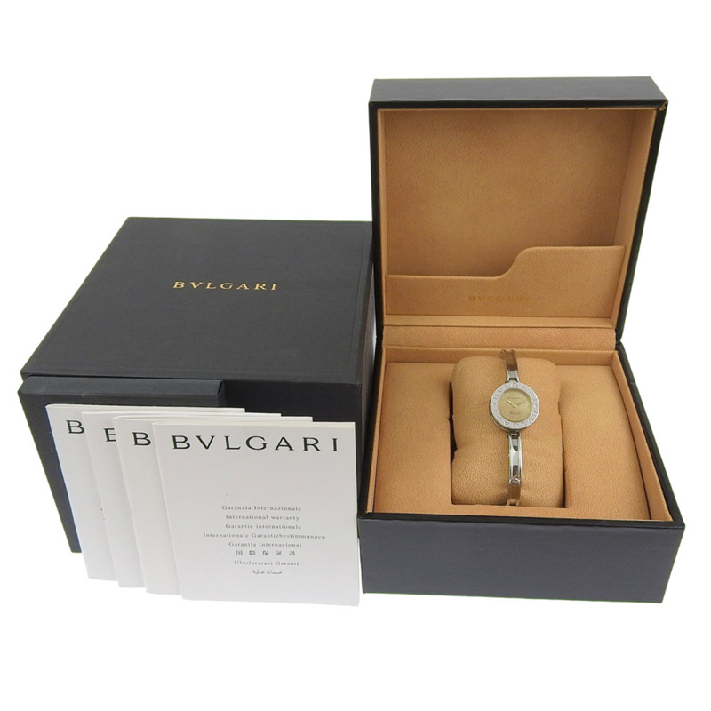 寶格麗 Bzero1 BZ22S 女士不鏽鋼石英模擬腕錶，棕色錶盤-7